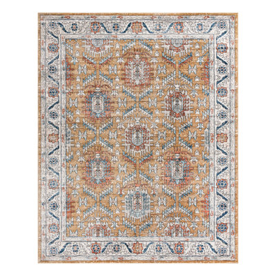 Weingartner Performance Mustard Yellow/Ivory/Blue Rug