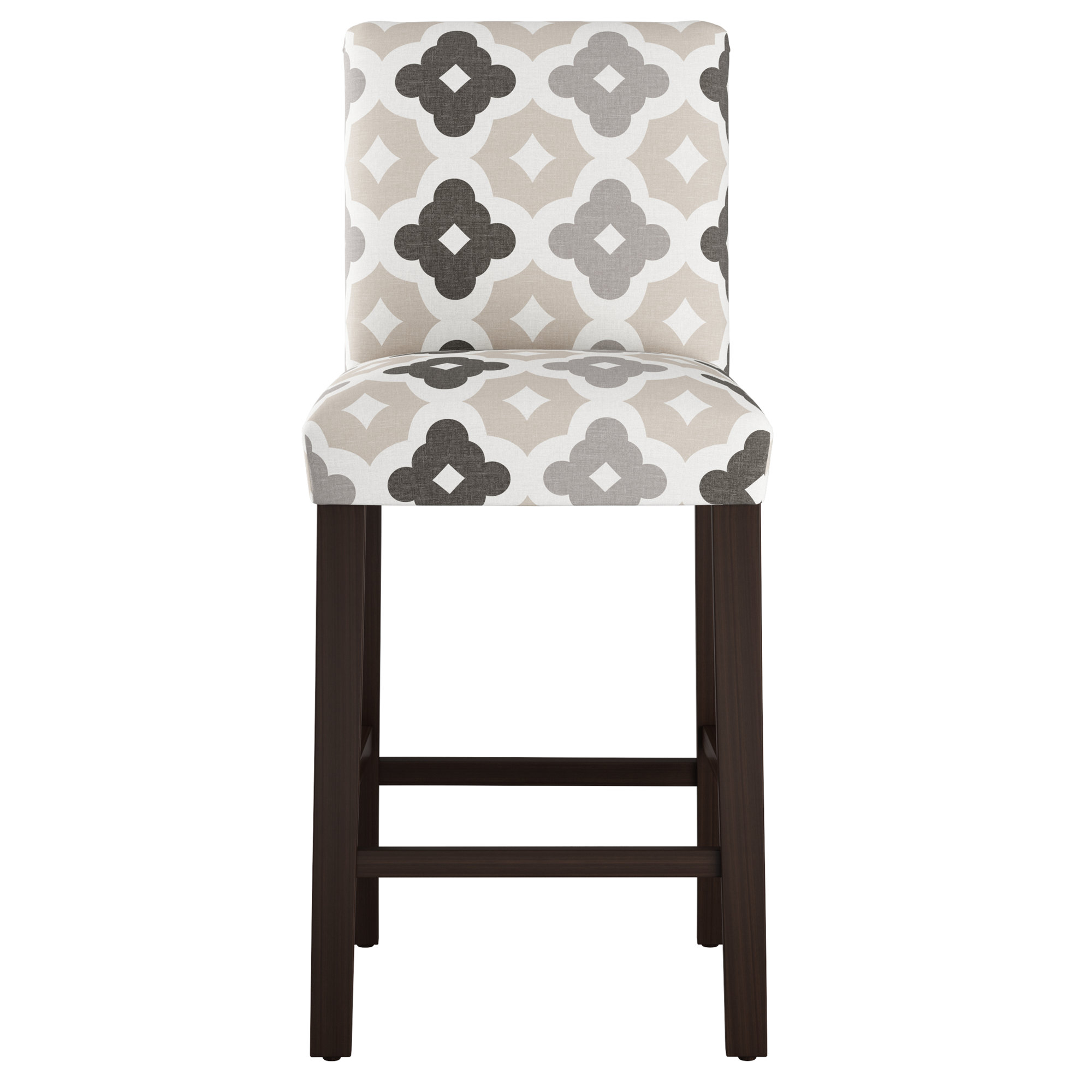 Sylva Upholstered Stool, Bar Stool (31” Seat Height), Espresso, Sintra Taupe