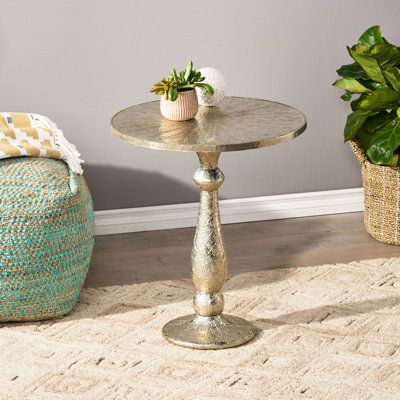 Table d'appoint en bois et en métal, lignes fabriquées à la main - l 20 po x P 20 po x H 23 po décoratif l 20,53 po x P 20,33 po