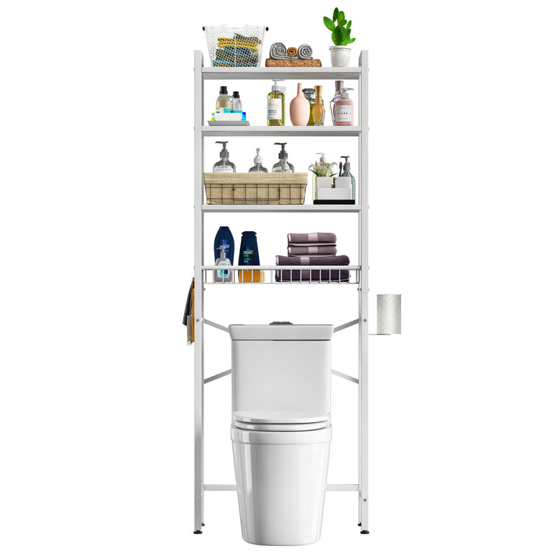 Agassiz Metal Adjustable Freestanding Over The Toilet Storage, White