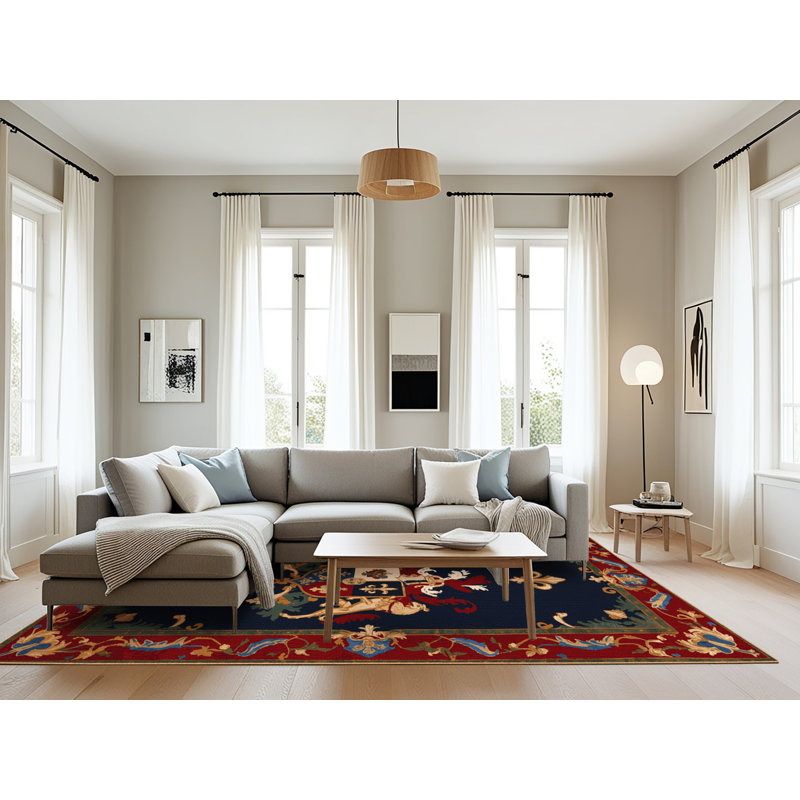 Tapis brun français lavable à la machine, Rectangle 6 pi x 9 pi