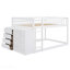 Lit superposé double avec 4 tiroirs et 3 tablettes - blanc-2045534230