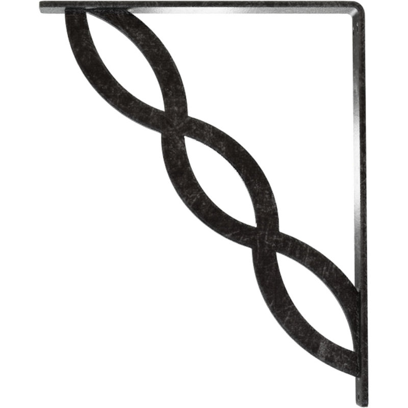 Support en fer forgé, Argent antique, H 12 po x l 1,5 po x P 10 po