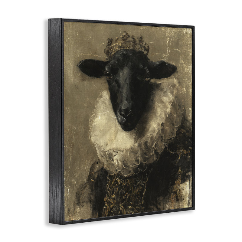 Noble Ram Portrait, estampe numérique, conception de Svetlana Aleynikova, H 14 po x l 11 po, Giclée noire de minuit encadrée