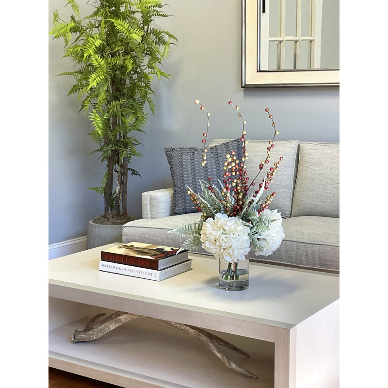 Holiday Floral with Hydrangeas, Ferns and Berries
