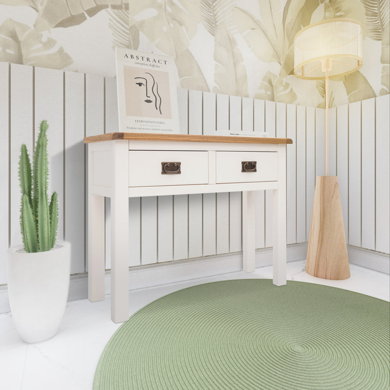 Heartwood 100cm Console Table, White, Natural