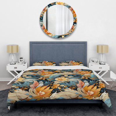 Ensemble de housse de couette Earthy Tones Boho Inspire Feather - Floral