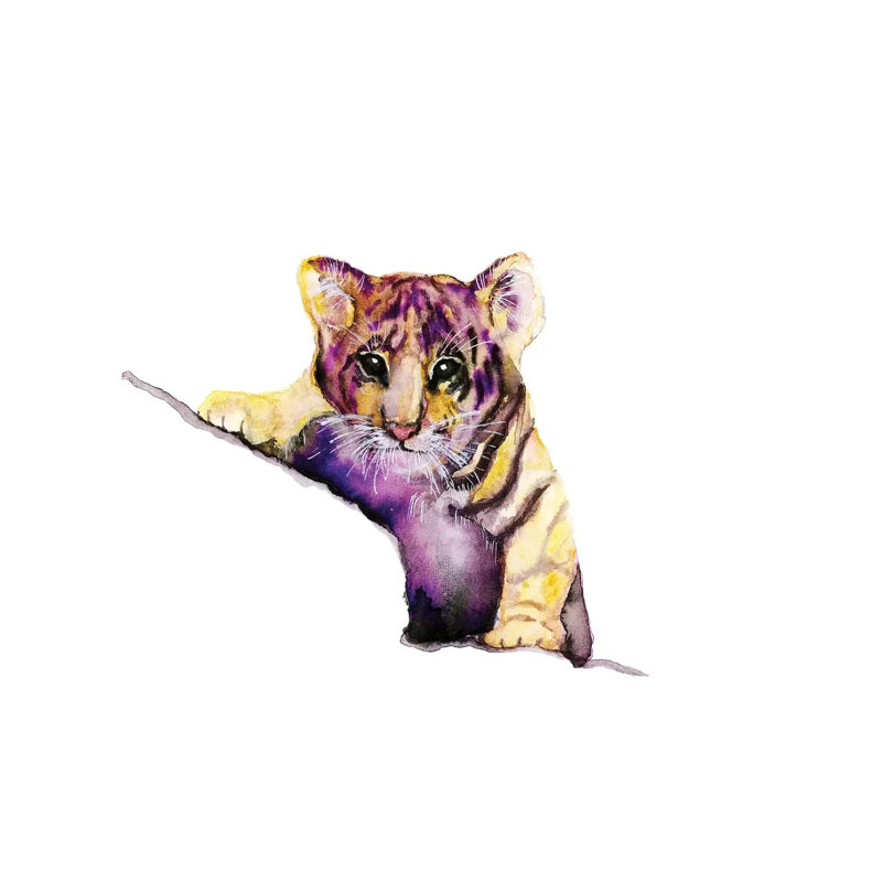 Little Tiger 1 Piece Wrapped Canvas Painting, 20.32 cm H x 30.48 cm W