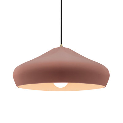 Radiance - Crease 1-Light Pendant - Canyon Clay - Antique Brass - 15.25"W x 6.5"H - Replaceable Bulb - Beige Twist Cord