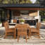 7 Piece Teak Wood Outdoor Patio Bistro Dining Set Including Rectangular Table With 6 Abaco Side Chairs-1593061879