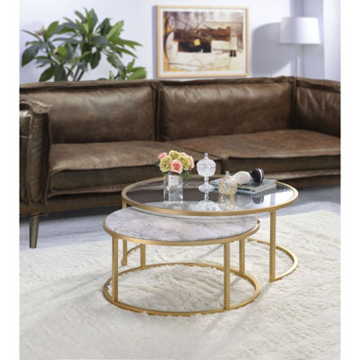 Peppino Glass Top Nesting Tables
