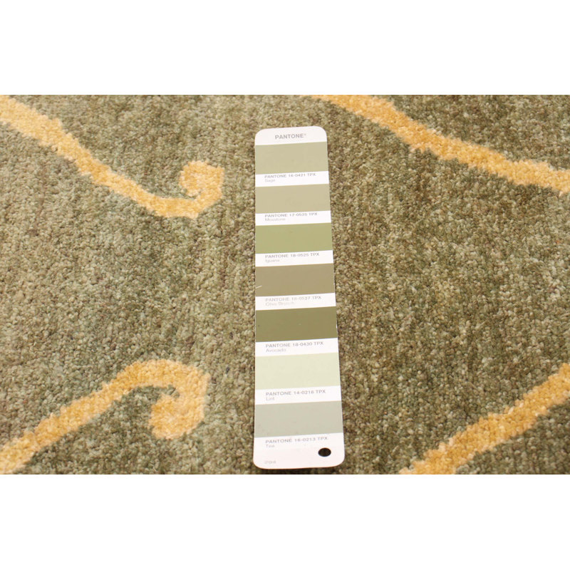 Tapis unique en laine noué à la main 4 pi 2 po x 5 pi 6 po nouvel âge Cyrah