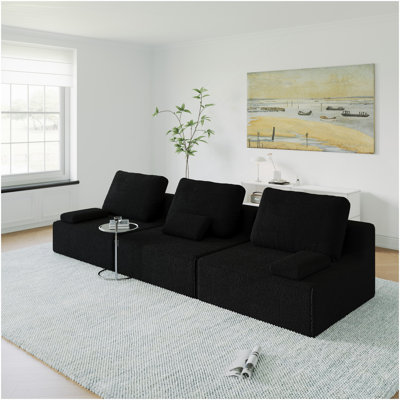 Canapé modulaire surdimensionné surdimensionné, ensemble de canapé de plancher Boucle de luxe, canapé convertible compressé, canapé spacieux rempli de mousse pour le salon, combinaison libre, 3 couleurs