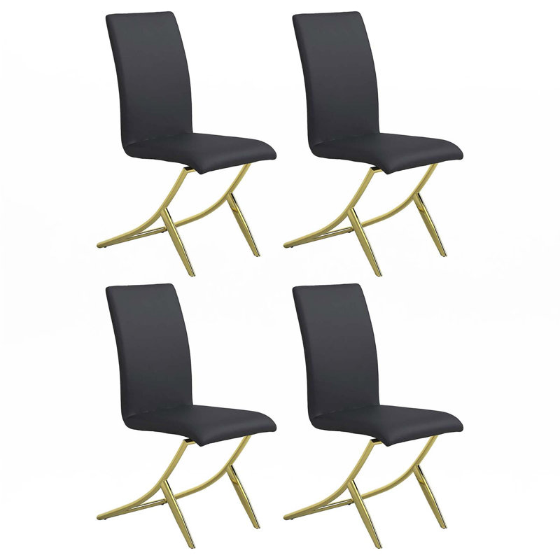 Black And Brass Dining Chairs (Set Of 4)