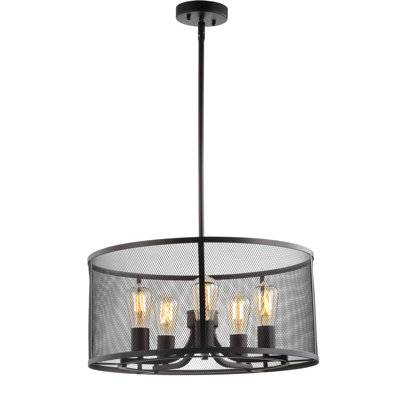 Luminaire suspendu tambour 5 lumières Shankle