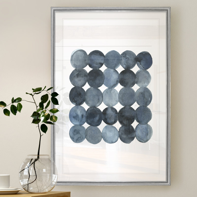 « blue gray density ii »-reproduction d’art sur toile, H 18,5 po x l 24,5 po, Impression encadrée, Argent argent