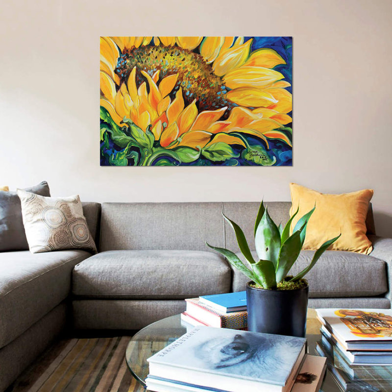 « tournesol septembre », reproduction sur toile, H 12 po x l 18 po x P 1,5 po