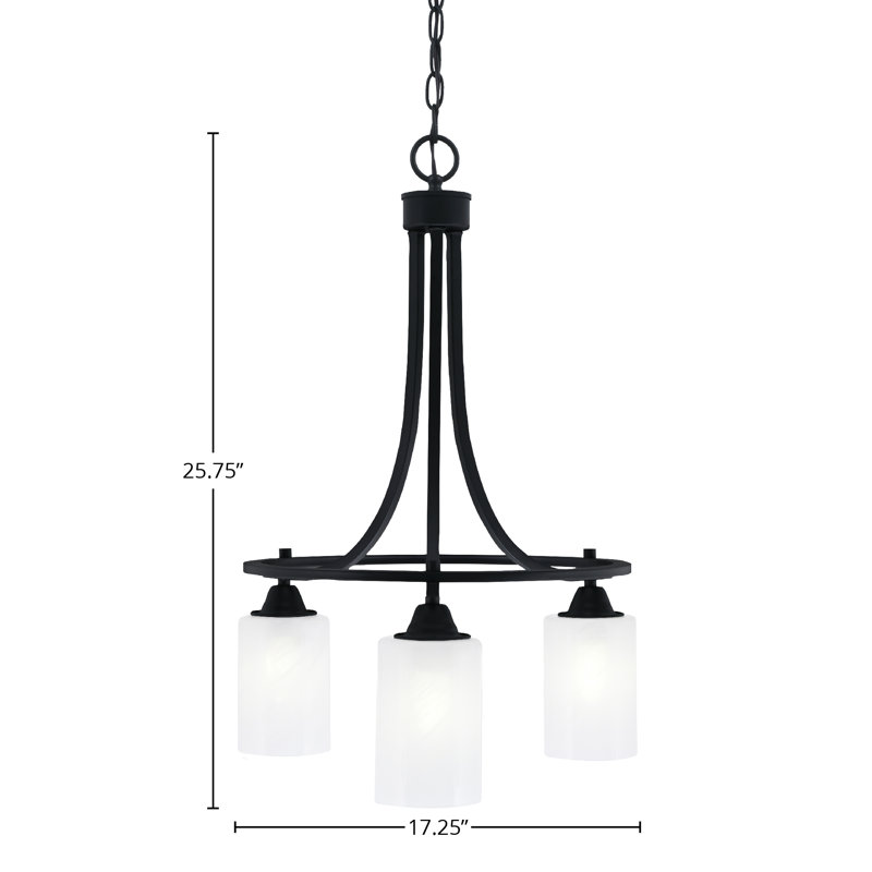 Paramount 3 Light Downlight Chandelier, White
