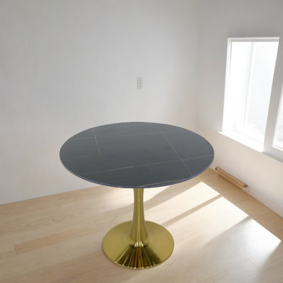 Table de salle à manger ronde noire