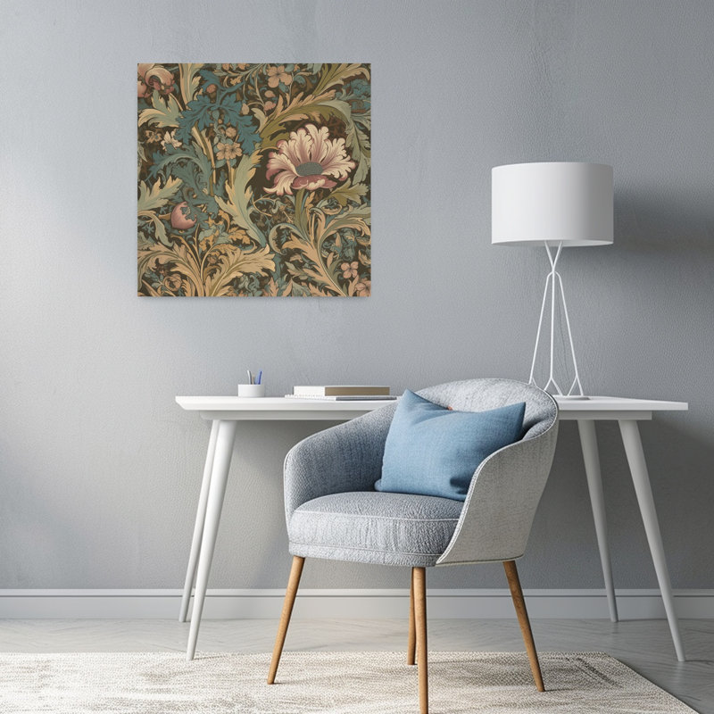 Art contemporain, art floral abstrait contemporain, H 24 po x l 24 po