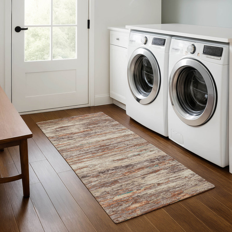 Premium Machine Washable Pirtle Abstract Rug, Runner 2'3" x 7'6"
