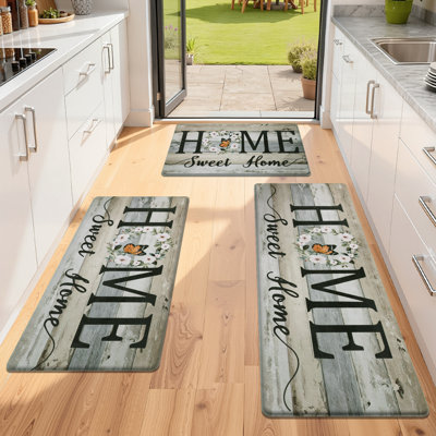 Farmhouse Anti-fatigue Kitchen Mats (Set of 3）