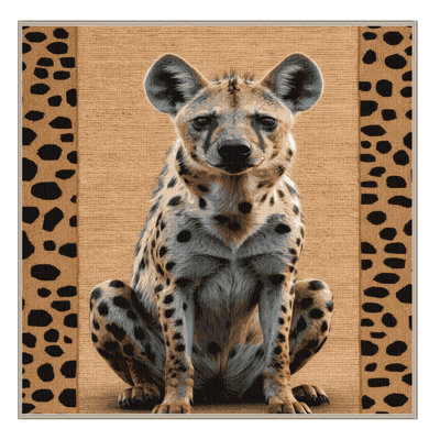 Washable Spotted Hyena Wildlife Area Rug