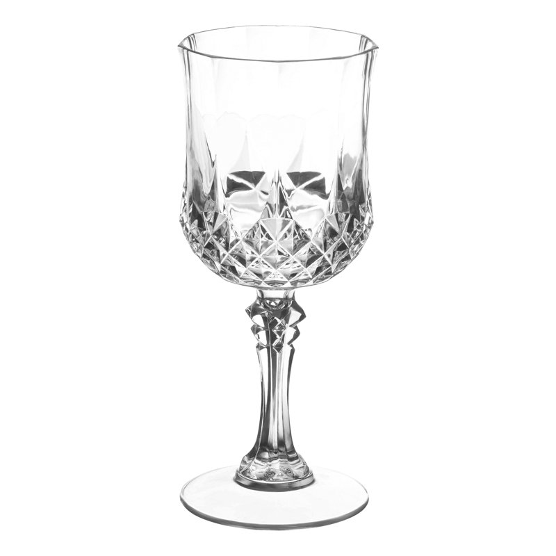 Crystal Cut Plastic Wine Glasses For 48 Guests