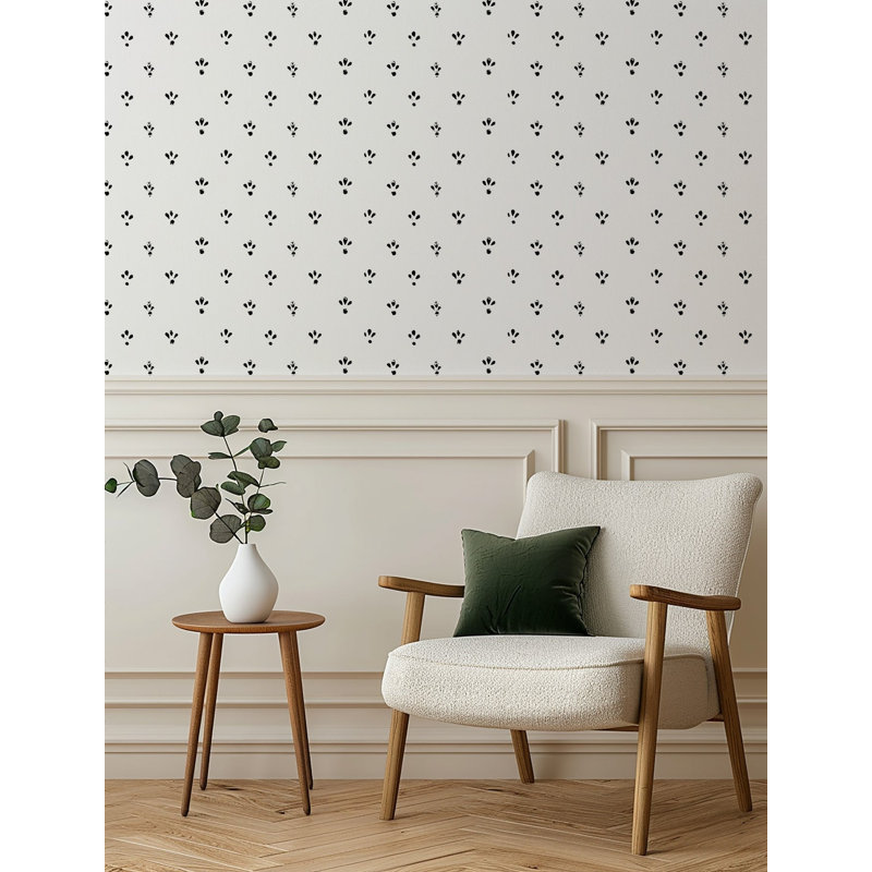 Lady Charlotte Fleur 10' L x 24" W Wallpaper Roll, Stamp, PVC, Self-adhesive