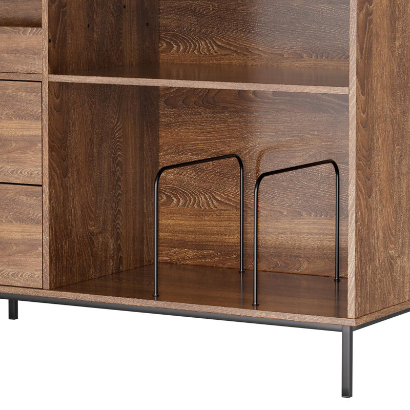 Brown Versatile Cabinet For Record With Adjustable Shelves