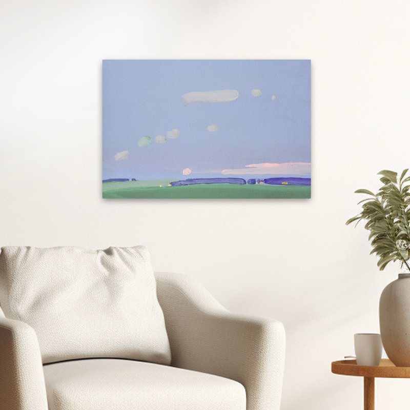 Soirée de nuages - Paysages d'art minimaliste, H 16 po x l 24 po