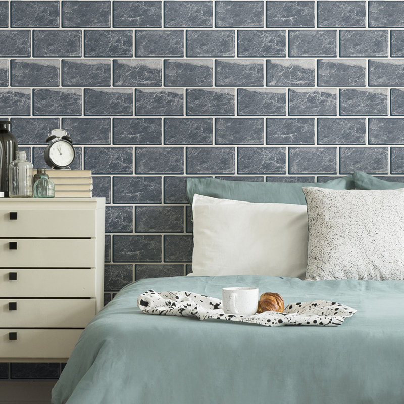 30cm x 30cm Wallpaper Tile, Dark Grey