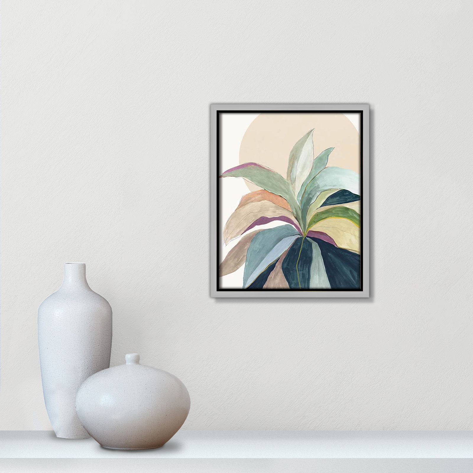 Sherbrooke Sunny Bright Leaves II by Asia Jensen Print, No Mat, 11.5" H x 9.5" W x 2" D, Silver Floater Framed