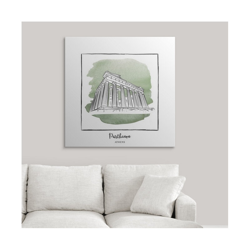 « parthenon-brushstroke édifices », impression, H 35 po x l 35 po x P 1,5 po, Toile