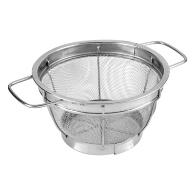 Kitchen Details Heavy Duty Stainless Steel Strainer 8 Inch | Fine Mesh Food Strainer | Professional Kitchen Colander Sieve