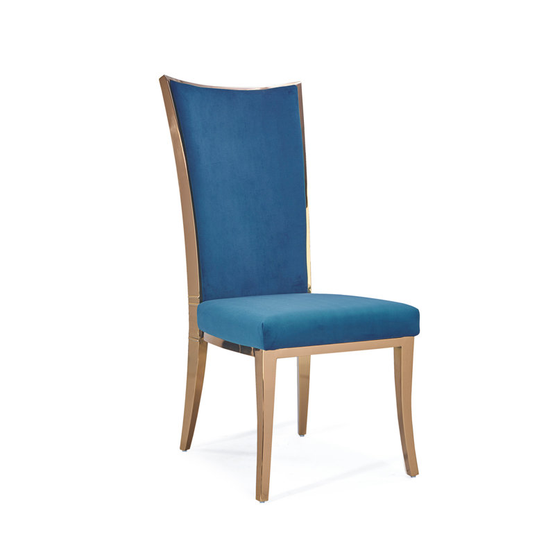 Chaise Massimo, Velours bleu foncé
