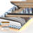 King Floating Bed Frame,Platform Bed Frame With Headboard And Hidden Storage Space, No Box Spring Needed, Blue