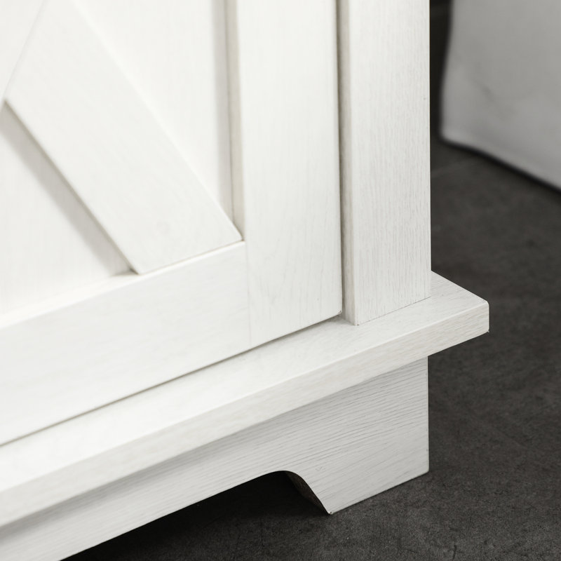 Meuble sous-évier de salle de bain blanc, double porte, rangement gain de place, style