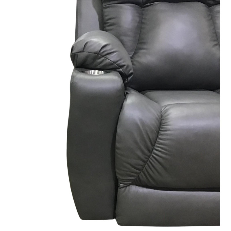 Fauteuil inclinable en cuir mural, Cuir véritable noir
