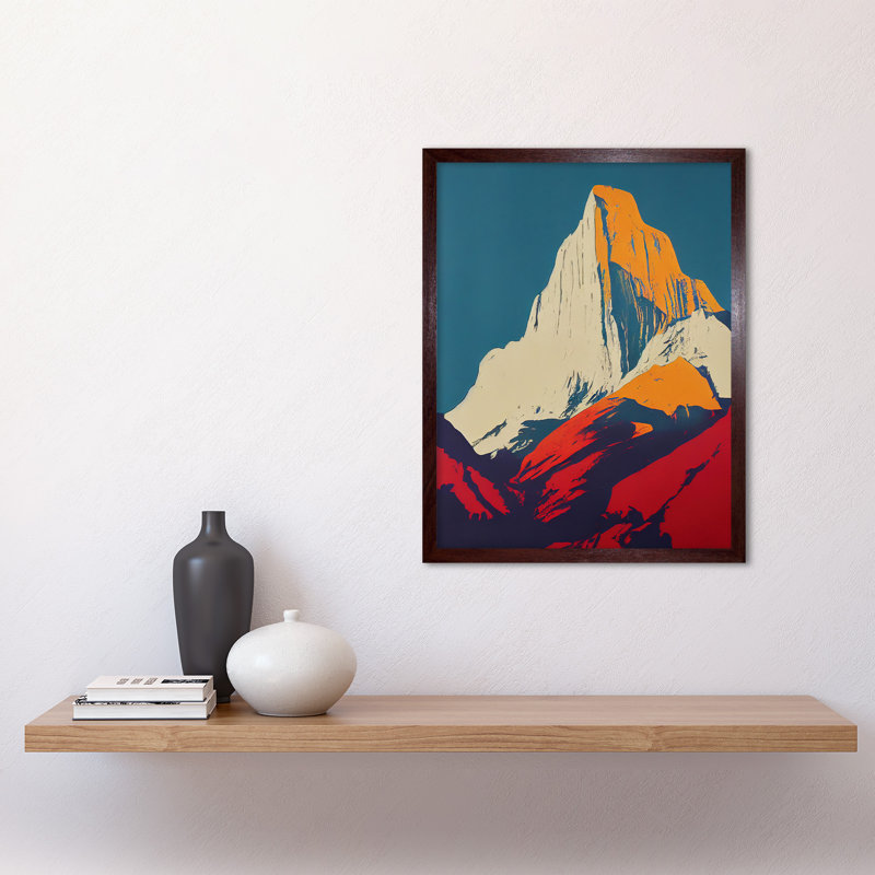 El Capitan Rock Yosemite Valley Pop Art - Print, Brown Framed Paper, 43cm H x 33cm W x 2cm D