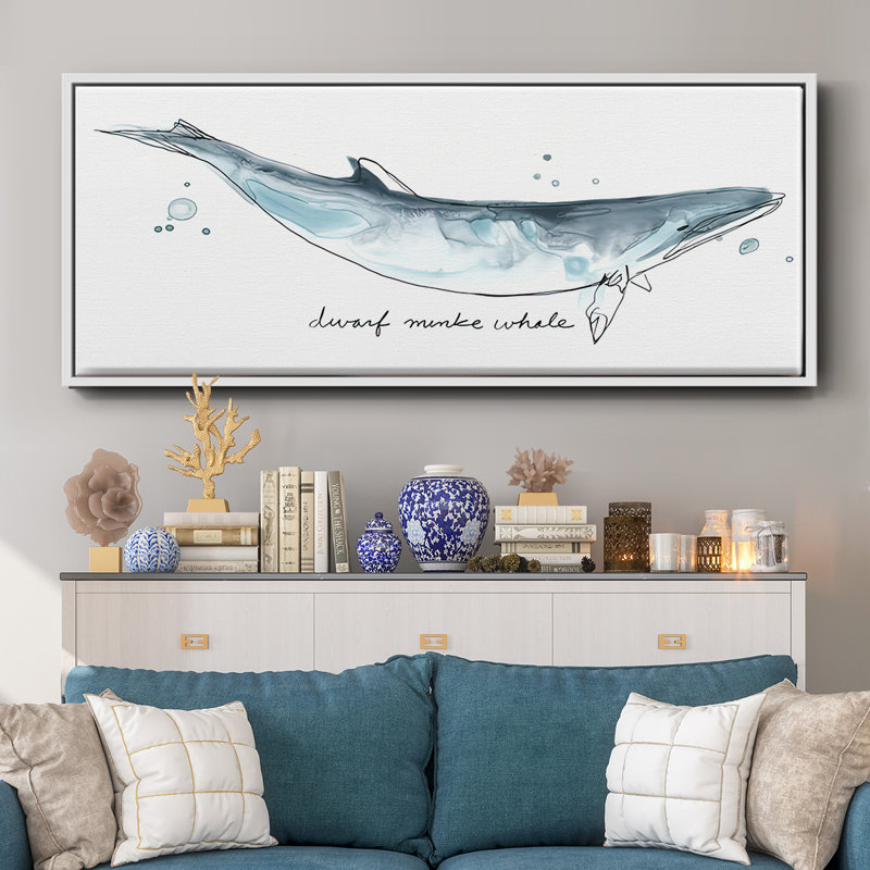 Baleine I - toile encadrée, H 12 po x l 30 po