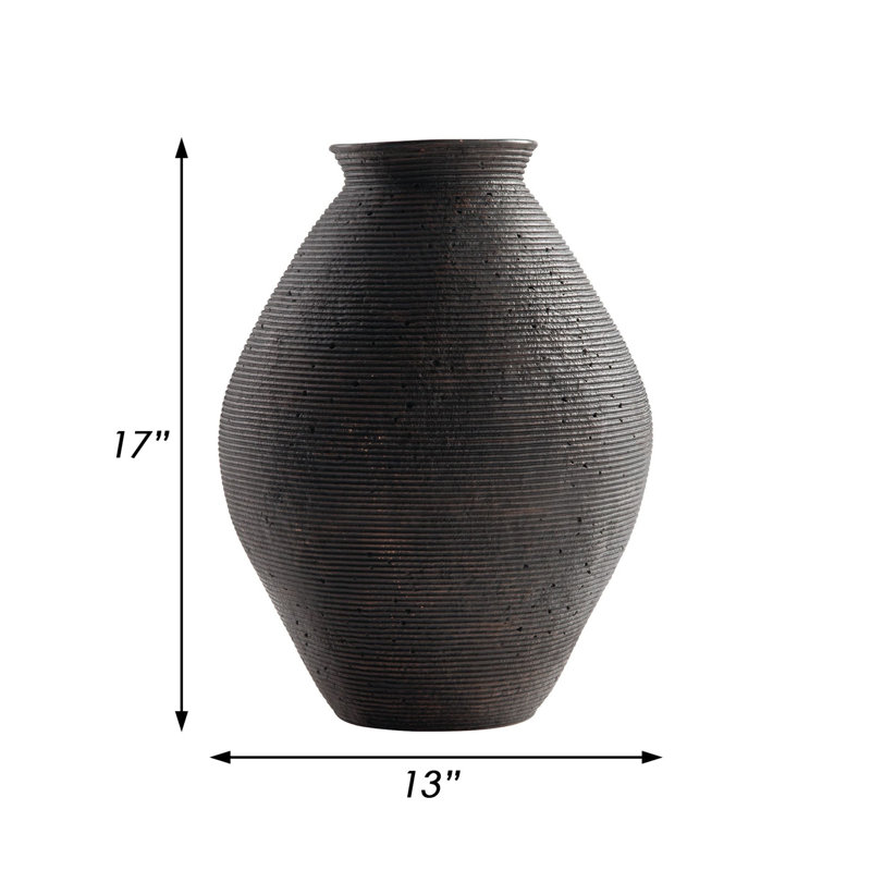 Elijaha Table Vase, Antique Brown, 17" H x 13" W x 13" D
