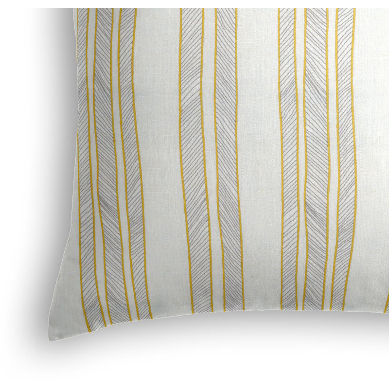 Cords Striped Square Pillow Cover & Insert, 18" x 18", Sunny