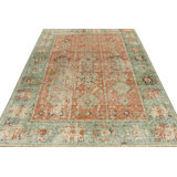 Distressed Homage Hand Knotted Wool Geometric Area Rug
