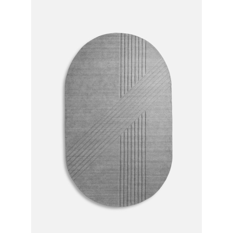 Gray Kyoto Rug, Oval 6'8" x 11'1"