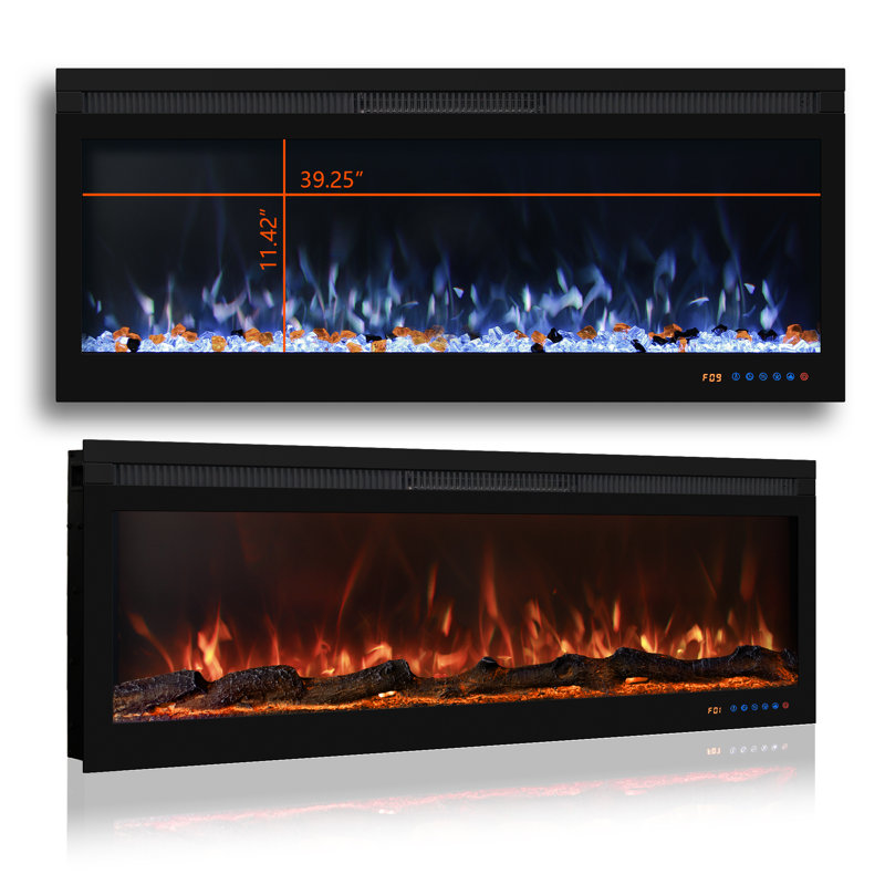 Electric Fireplace, 17.7" H x 42" W x 6.6" D