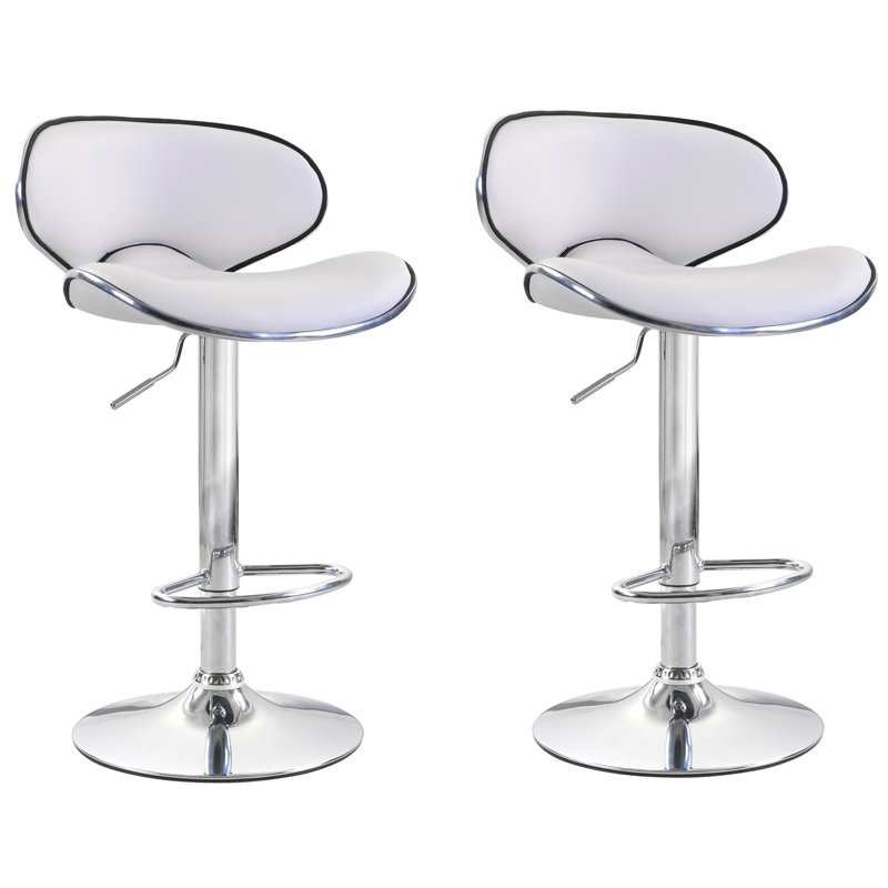 Jadora Swivel Upholstered Adjustable Height Counter Stool, White