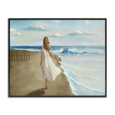 «Walk on the Beach Blue Ocean» par Ziwei Li - reproduction d'art