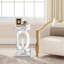 Table de bout en miroir argentée avec incrustation de cristal, table d'appoint moderne, petite table basse en miroir pour le salon, chambre à coucher 12 po x 12 po x 24 po