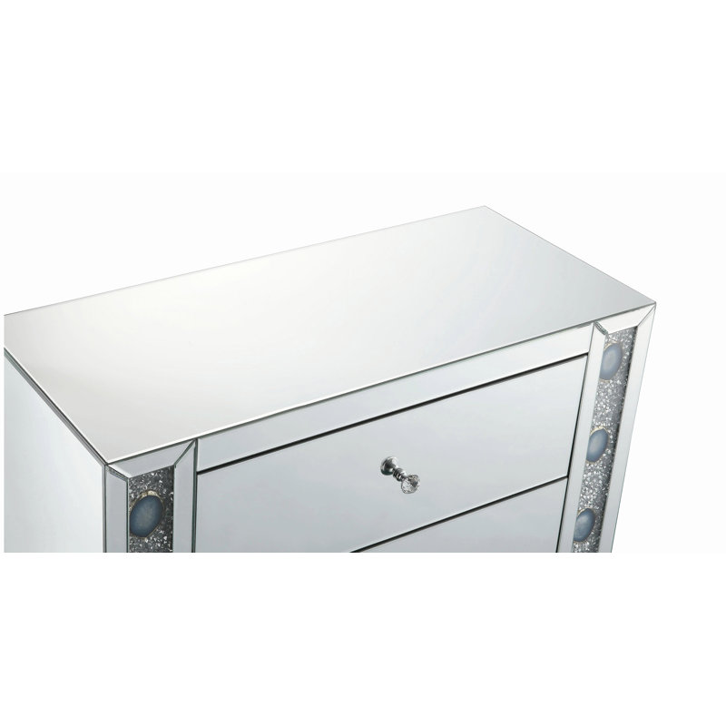 Sonia Mirrored & Faux Agate Console Cabinet (Assembled)